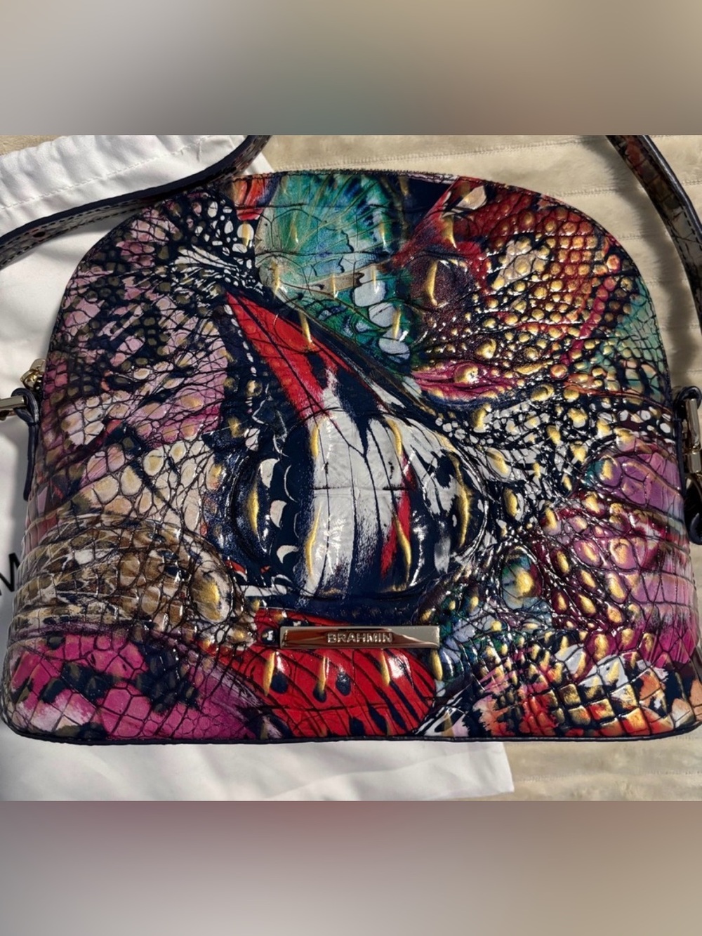 Brahmin Small Georgina Metamorphosis Melbourne Leather Crossbody Card Dust Bag